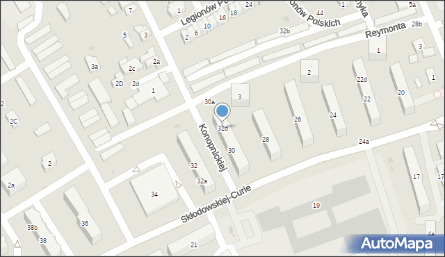 Kościerzyna, Skłodowskiej-Curie Marii, 32d, mapa Kościerzyna