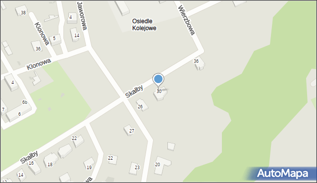 Kostrzyn nad Odrą, Skałby Franciszka, ks., 30, mapa Kostrzyn nad Odrą