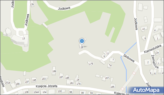 Kraków, Skibowa, 16, mapa Krakowa