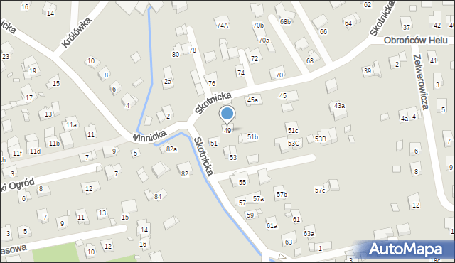 Kraków, Skotnicka, 49, mapa Krakowa