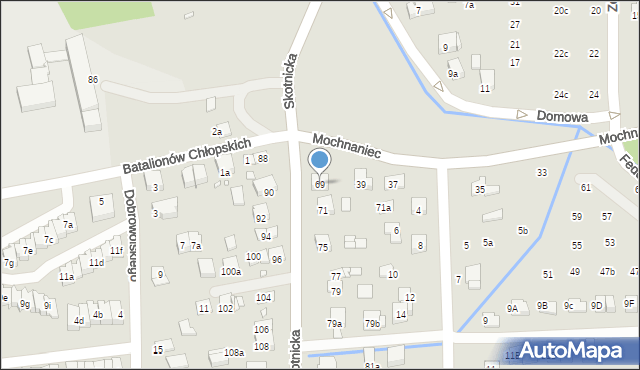 Kraków, Skotnicka, 69, mapa Krakowa