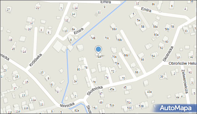 Kraków, Skotnicka, 74A, mapa Krakowa