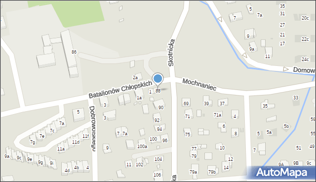 Kraków, Skotnicka, 88, mapa Krakowa