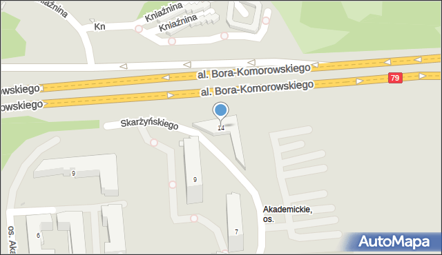 Kraków, Skarżyńskiego Stanisława, 14, mapa Krakowa