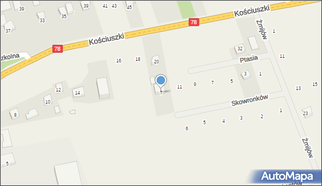 Kroczyce, Skowronków, 7, mapa Kroczyce