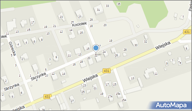 Krosinko, Skrzynka, 22, mapa Krosinko