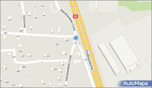 Krosno, Skłodowskiej-Curie Marii, 1, mapa Krosna