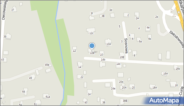 Krosno, Skłodowskiej-Curie Marii, 12a, mapa Krosna