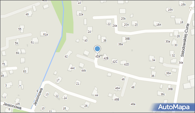Krosno, Skłodowskiej-Curie Marii, 42a, mapa Krosna