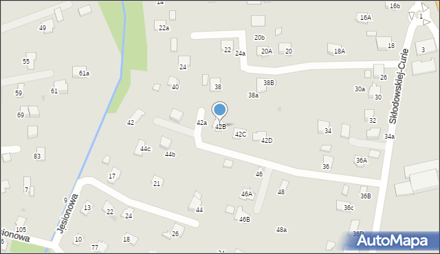 Krosno, Skłodowskiej-Curie Marii, 42B, mapa Krosna