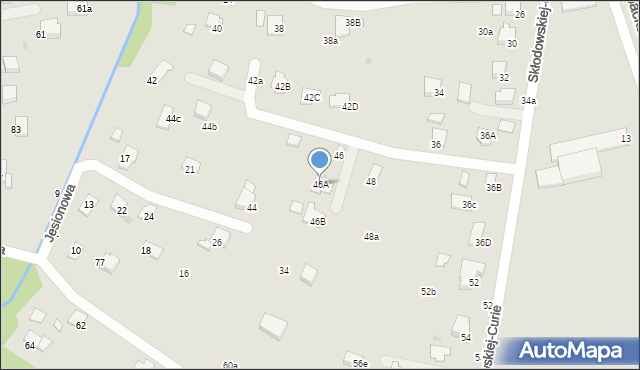 Krosno, Skłodowskiej-Curie Marii, 46A, mapa Krosna