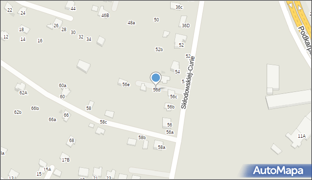 Krosno, Skłodowskiej-Curie Marii, 56d, mapa Krosna