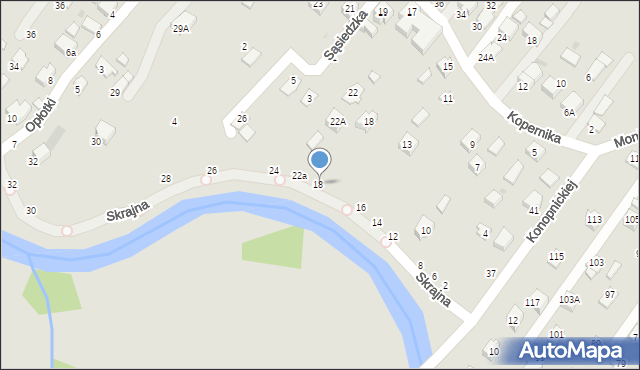 Krosno, Skrajna, 20, mapa Krosna