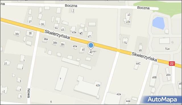 Krzeszyce, Skwierzyńska, 42, mapa Krzeszyce