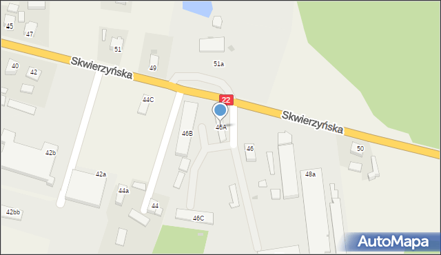 Krzeszyce, Skwierzyńska, 46A, mapa Krzeszyce