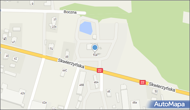 Krzeszyce, Skwierzyńska, 51a, mapa Krzeszyce