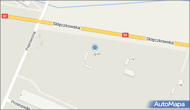 Kutno, Sklęczkowska, 72, mapa Kutno