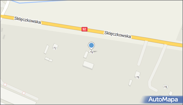 Kutno, Sklęczkowska, 74, mapa Kutno