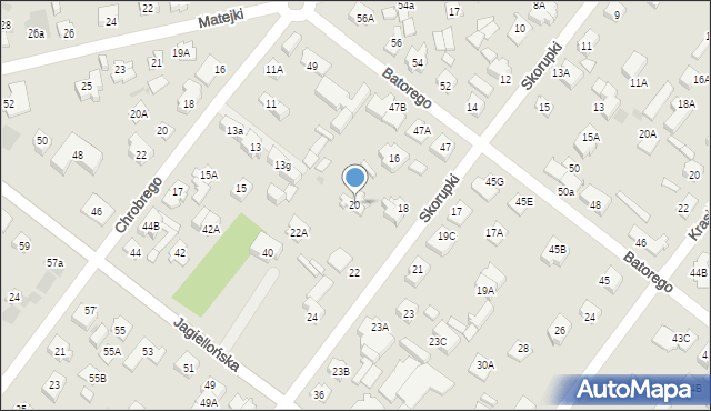 Legionowo, Skorupki Ignacego Jana, ks., 20, mapa Legionowo