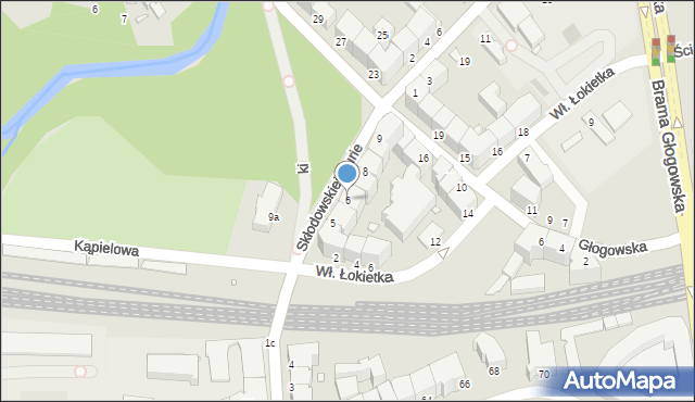 Legnica, Skłodowskiej-Curie Marii, 6, mapa Legnicy