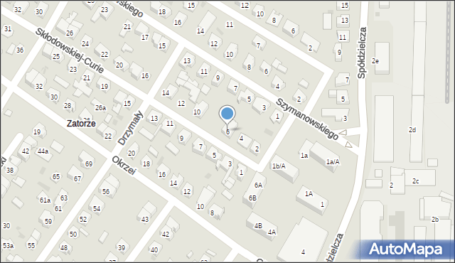 Leszno, Skłodowskiej-Curie Marii, 6, mapa Leszno