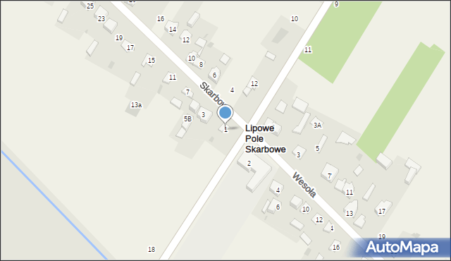 Lipowe Pole Skarbowe, Skarbowa, 1, mapa Lipowe Pole Skarbowe