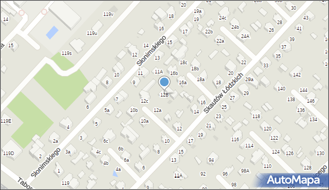 Łódź, Skautów Łódzkich, 12B, mapa Łodzi