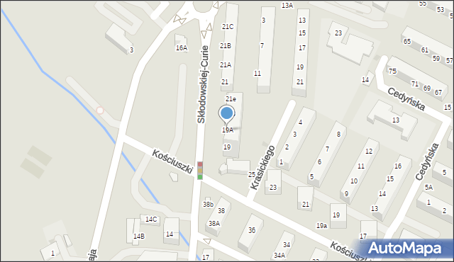 Lubin, Skłodowskiej-Curie Marii, 19A, mapa Lubin