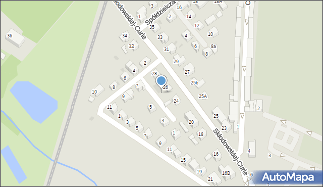 Lubin, Skłodowskiej-Curie Marii, 26b, mapa Lubin