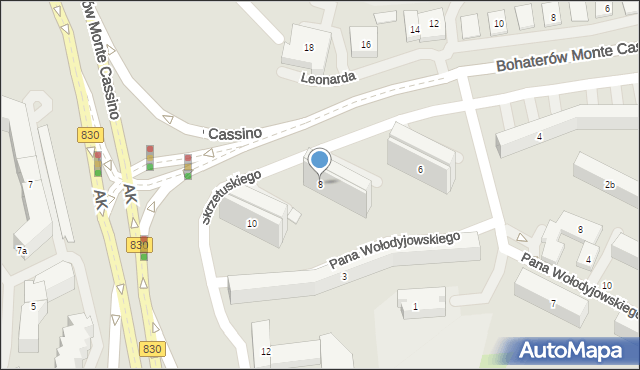 Lublin, Skrzetuskiego, 8, mapa Lublina