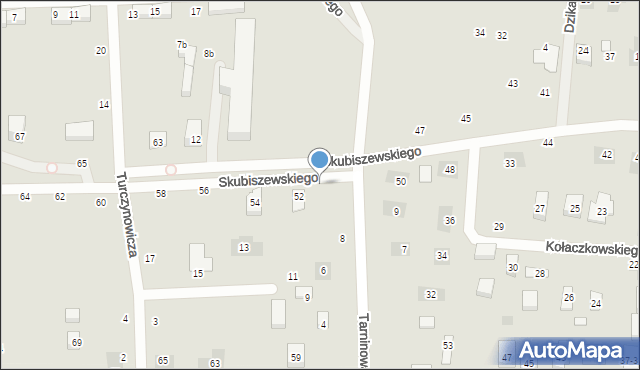 Lublin, Skubiszewskiego Feliksa, 52, mapa Lublina