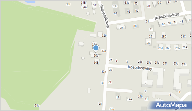 Lublin, Skowronkowa, 30c, mapa Lublina
