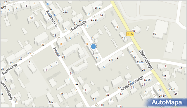 Malbork, Skłodowskiej-Curie Marii, 7, mapa Malborka