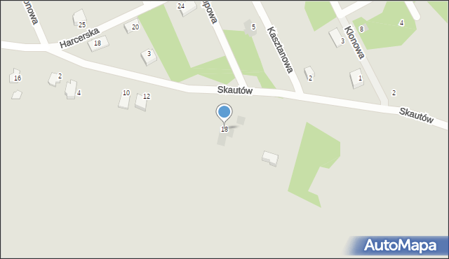 Miasteczko Śląskie, Skautów, 18, mapa Miasteczko Śląskie