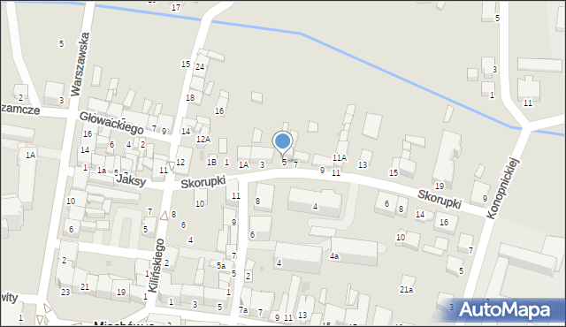 Miechów, Skorupki Ignacego Jana, ks., 5, mapa Miechów