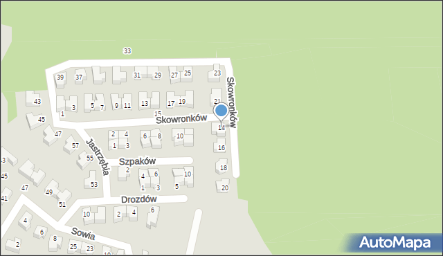 Mikołów, Skowronków, 14, mapa Mikołów