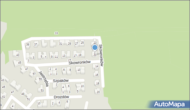 Mikołów, Skowronków, 21, mapa Mikołów