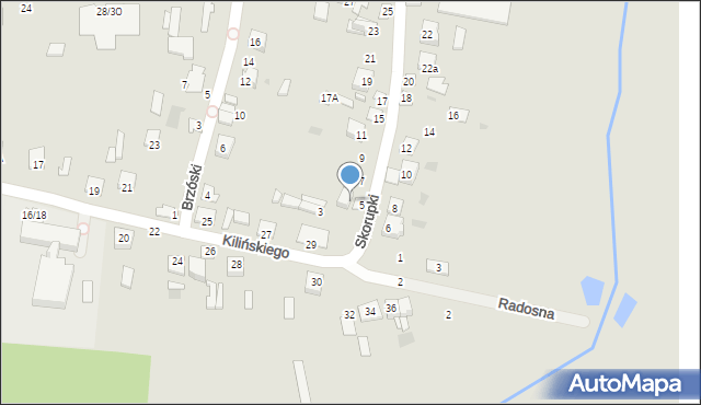 Mordy, Skorupki Ignacego Jana, ks., 5A, mapa Mordy