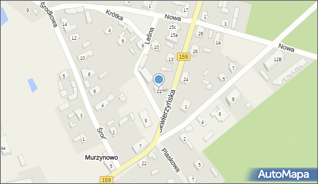 Murzynowo, Skwierzyńska, 11, mapa Murzynowo