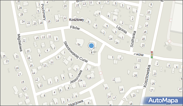 Mysłowice, Skłodowskiej-Curie Marii, 8, mapa Mysłowice