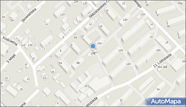 Myszków, Skłodowskiej-Curie Marii, 10b, mapa Myszków