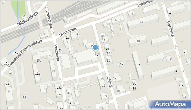 Nakło nad Notecią, Skargi Piotra, ks., 13a, mapa Nakło nad Notecią