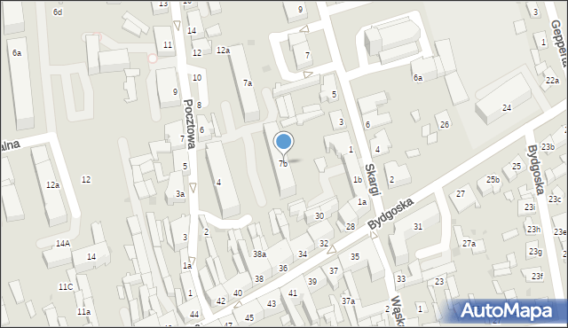 Nakło nad Notecią, Skargi Piotra, ks., 7b, mapa Nakło nad Notecią