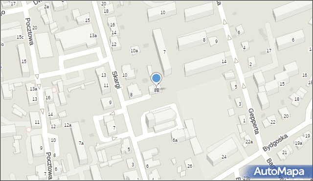 Nakło nad Notecią, Skargi Piotra, ks., 8B, mapa Nakło nad Notecią