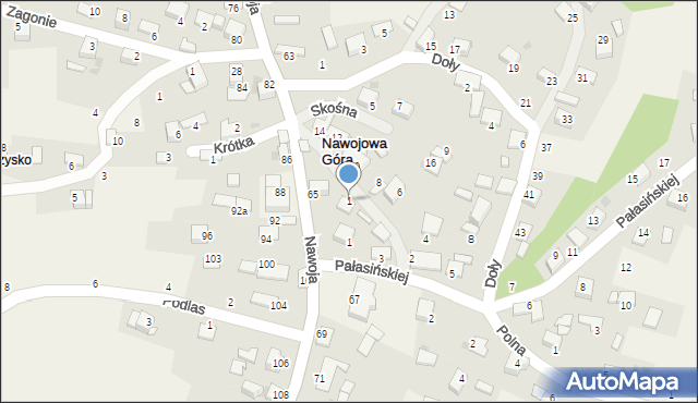 Nawojowa Góra, Skośna, 1, mapa Nawojowa Góra