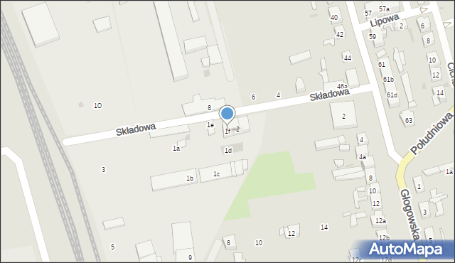 Nowa Sól, Składowa, 1f, mapa Nowa Sól