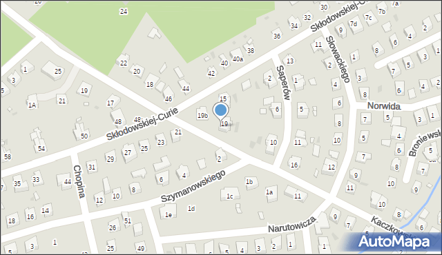 Nowa Sól, Skłodowskiej-Curie Marii, 19a, mapa Nowa Sól