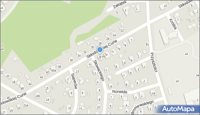 Nowa Sól, Skłodowskiej-Curie Marii, 9, mapa Nowa Sól