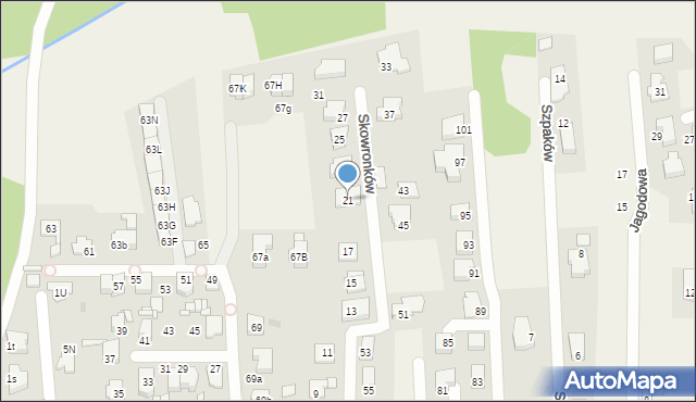 Nowe Chechło, Skowronków, 21, mapa Nowe Chechło