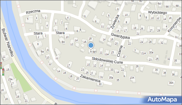 Nowy Sącz, Skłodowskiej-Curie Marii, 7, mapa Nowego Sącza